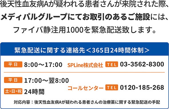 ファイバ静注用1000の緊急配送