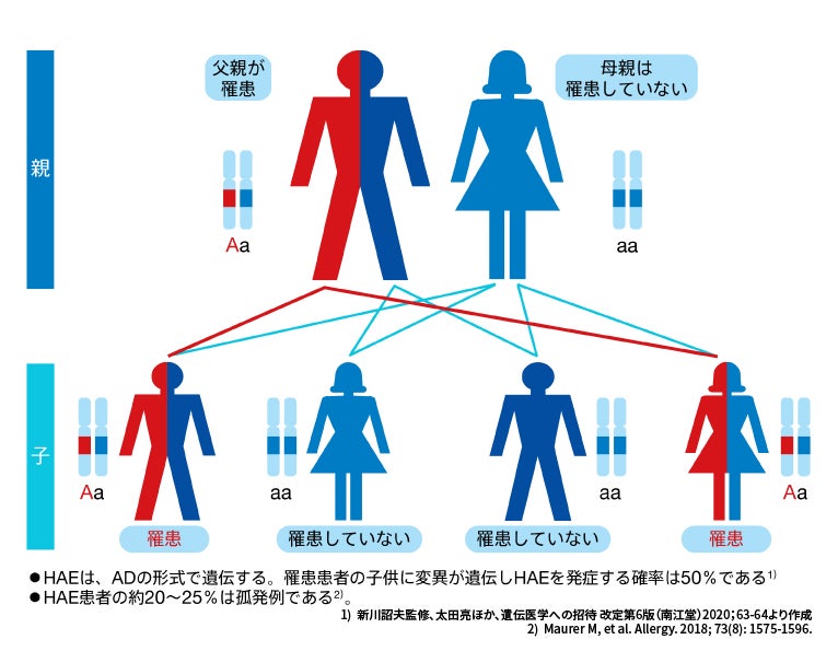 図2 常染色体優性(AD)遺伝図