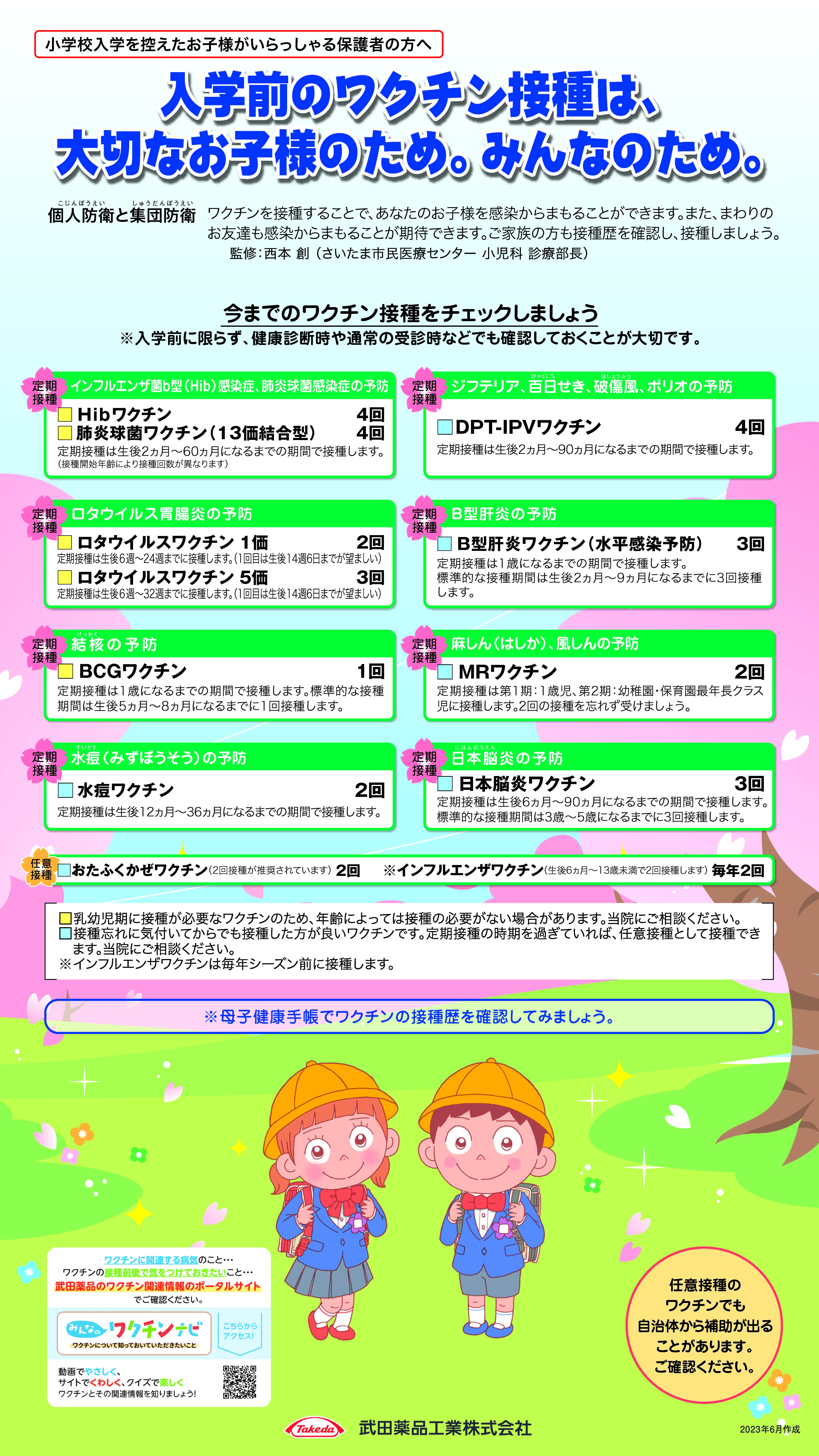 予診票他ワクチン全般 | Takeda Medical site