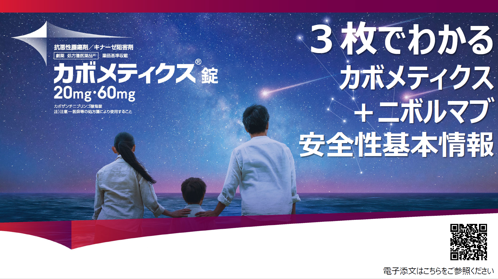 3枚でわかるカボメティクス＋ニボルマブ安全性基本情報