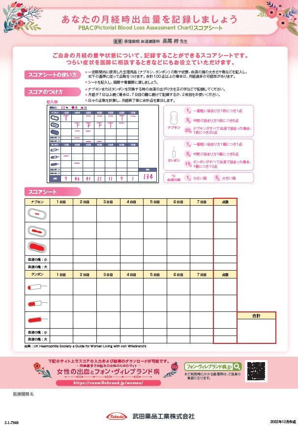 月経量計算シート（PBACスコアシート）