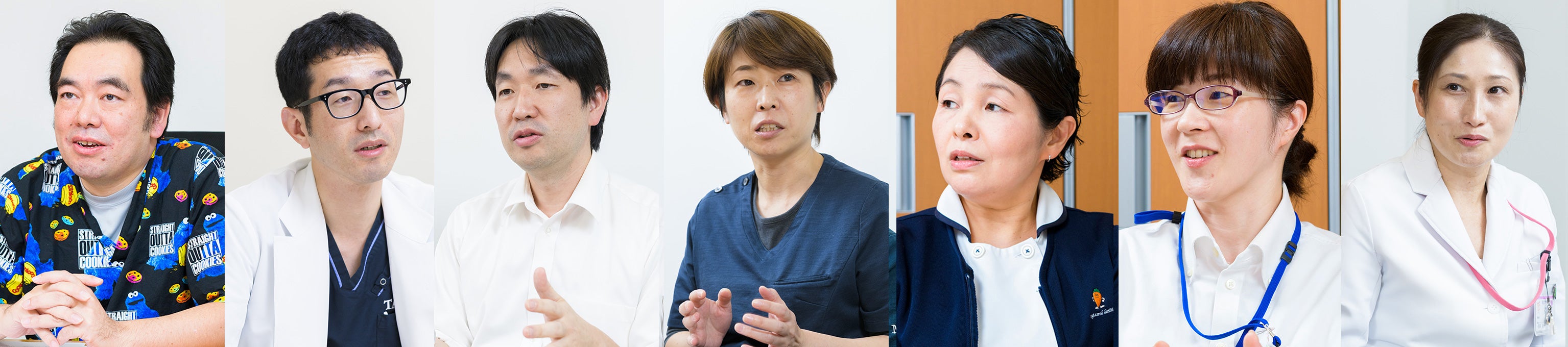 小児外科 副科長・准教授 和田 基 先生 総合外科 下部消化管グループ 助教 渡辺 和宏 先生 小児外科 助教 工藤 博典 先生 小児外科 助教 中村 恵美 先生 栄養管理室 副室長 稲村 なお子さん 地域医療連携センター 医療ソーシャルワーカー 主任社会福祉士 大竹 茜さん 臓器移植医療部 レシピエント移植コーディネーター(小腸・腎臓・膵臓・膵島移植担当) 佐藤 則子さん